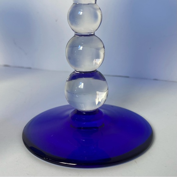 Bryce Brothers Cobalt Blue Aristocrat Wine Glass Sherbet Set of 2 of Ball Stem - Picture 4 of 11